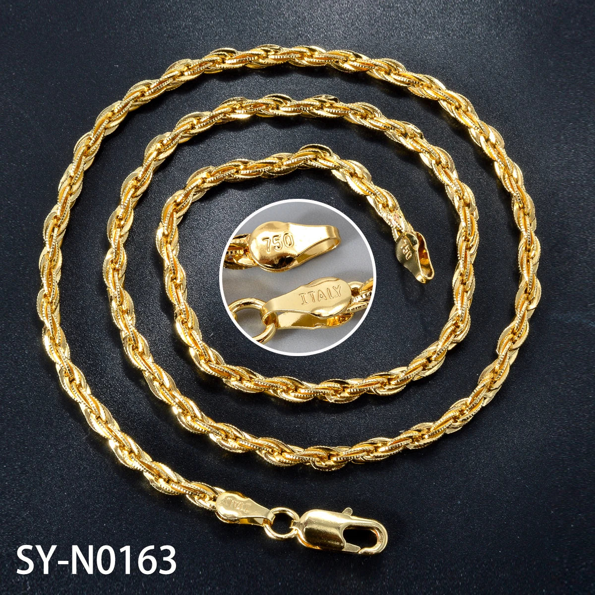 Fashion luxury Italy 750 18k gold plated Copper Link Chain Necklace For Women Jewelry Man Neck Accessories Charms Party Gift