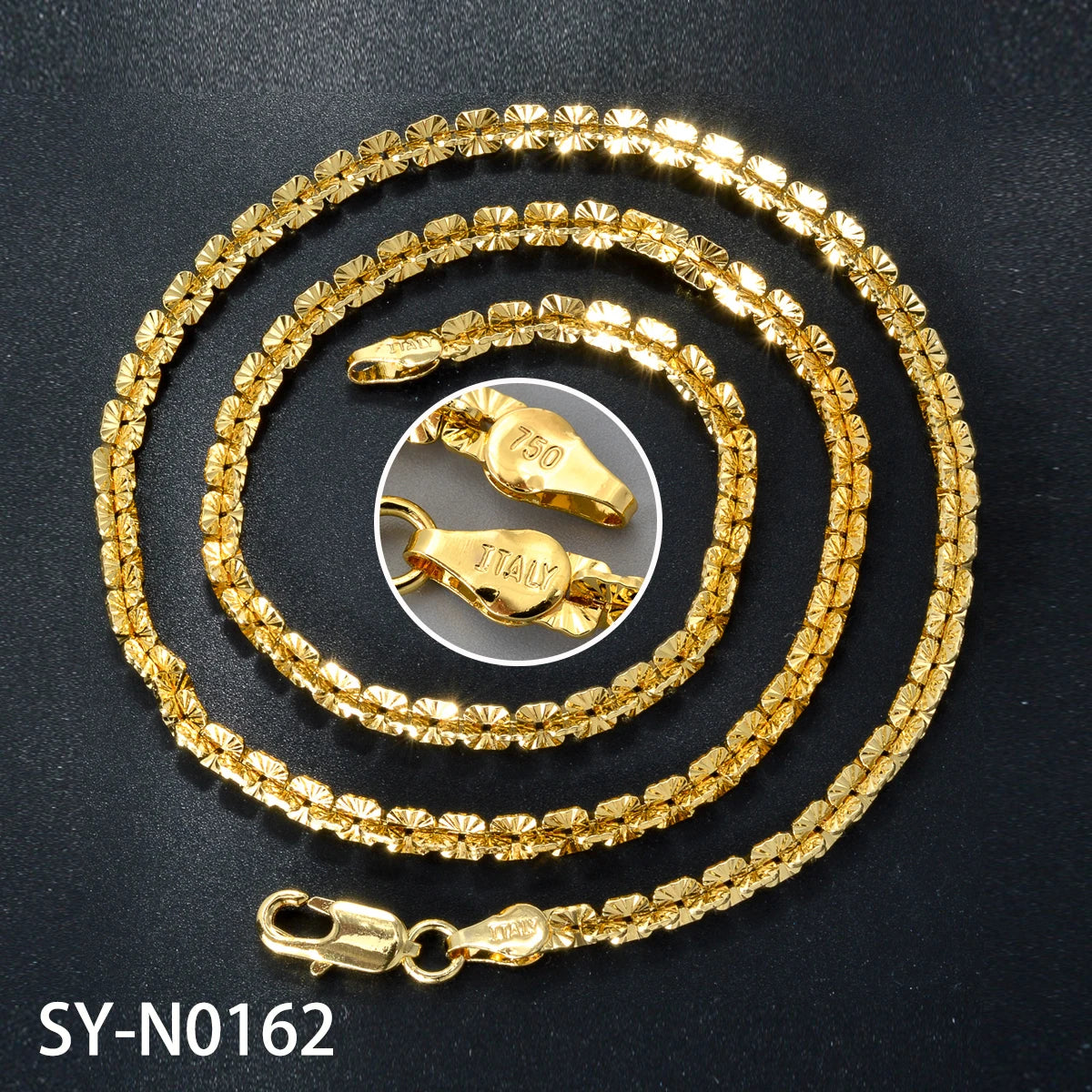 Fashion luxury Italy 750 18k gold plated Copper Link Chain Necklace For Women Jewelry Man Neck Accessories Charms Party Gift