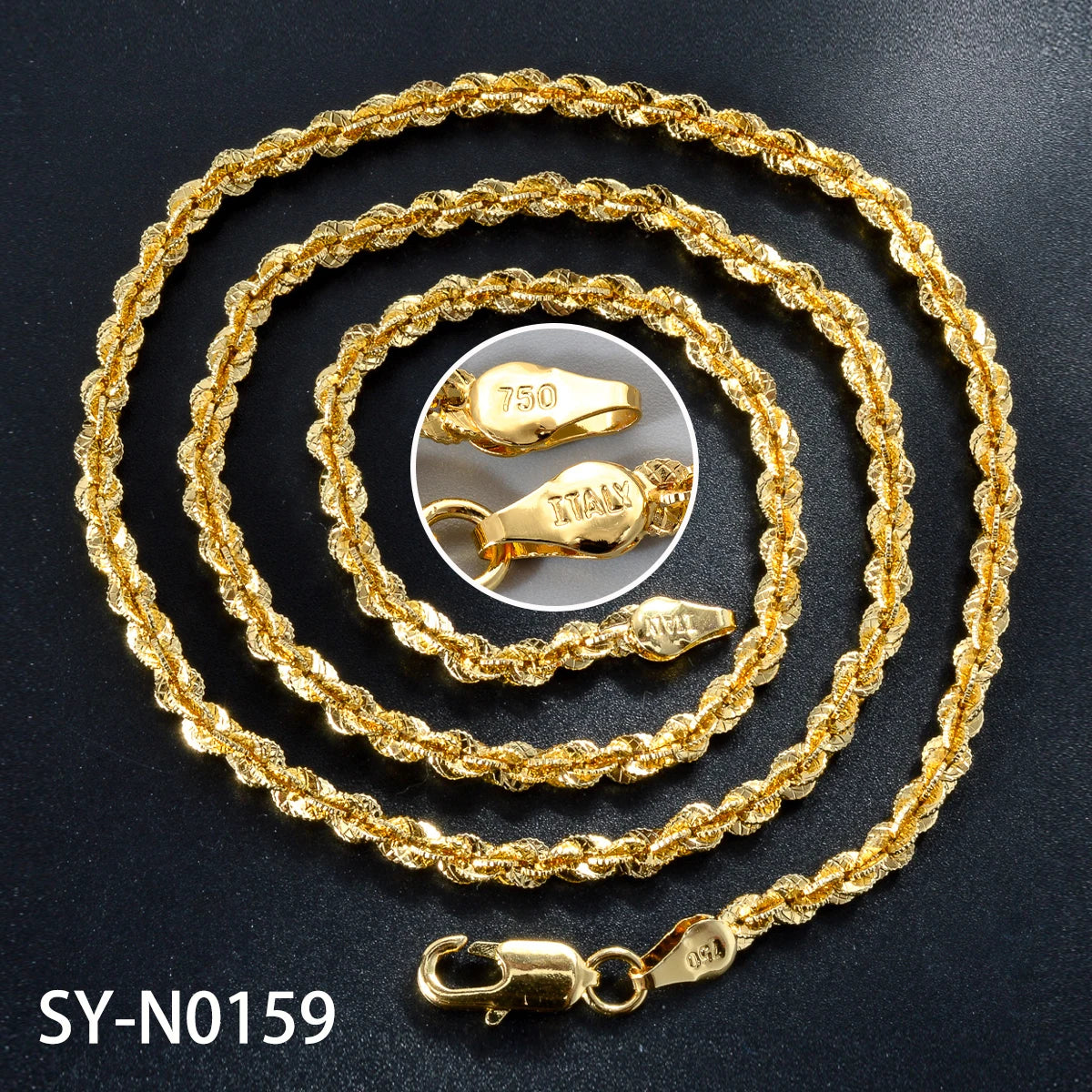 Fashion luxury Italy 750 18k gold plated Copper Link Chain Necklace For Women Jewelry Man Neck Accessories Charms Party Gift