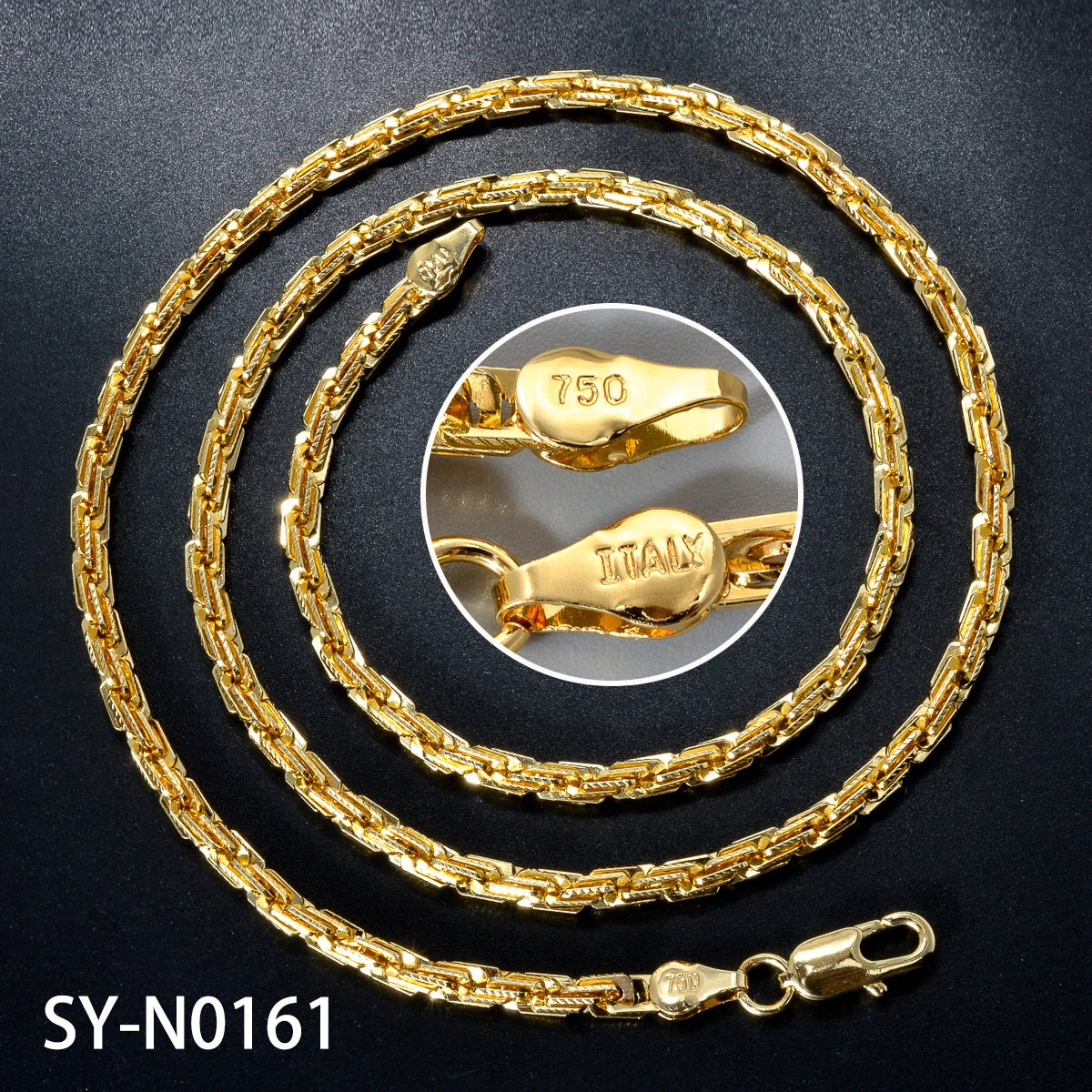 Fashion luxury Italy 750 18k gold plated Copper Link Chain Necklace For Women Jewelry Man Neck Accessories Charms Party Gift