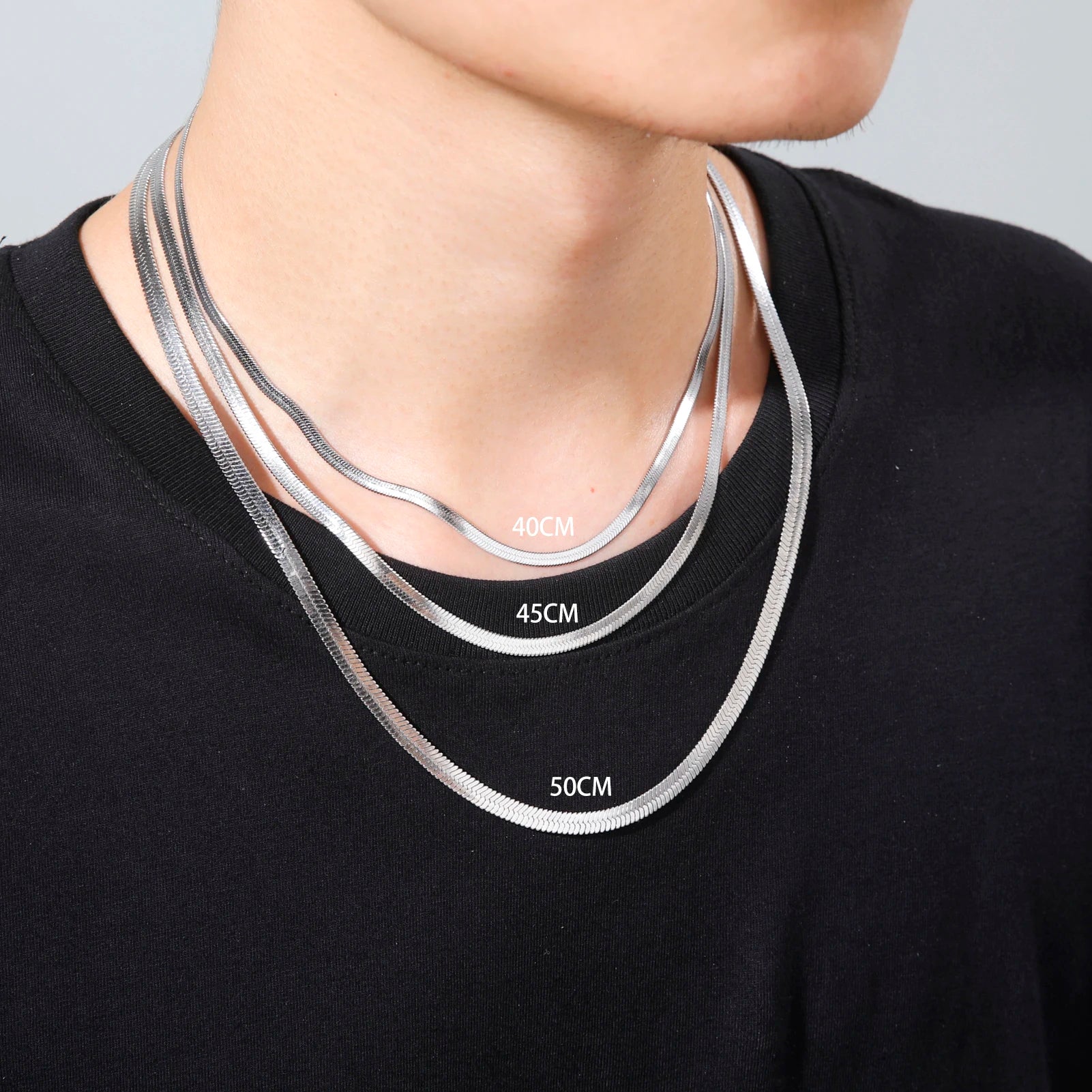 Skyrim Snake Chain Necklace Stainless Steel Gold Color Choker Herringbone Neck Chains for Women Men Jewelry Valentine Gift New