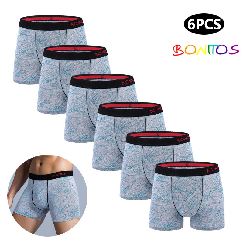 6pcs White Men Panties Cotton Boxers For Man Underwear Pack Brand Male Underpants Slip Sexy Trunks Gift Homme Boxer Shorts