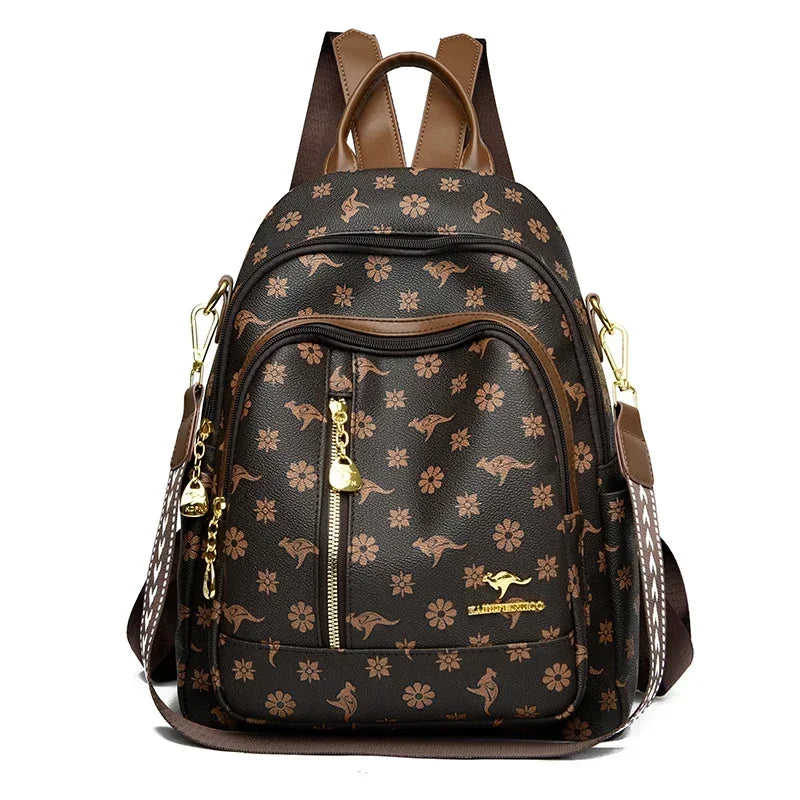New Classical Fashion High Quality Soft Leather Travel Backpack Women Large Capacity Luxury Shoulder Bags School Bag Backpacks