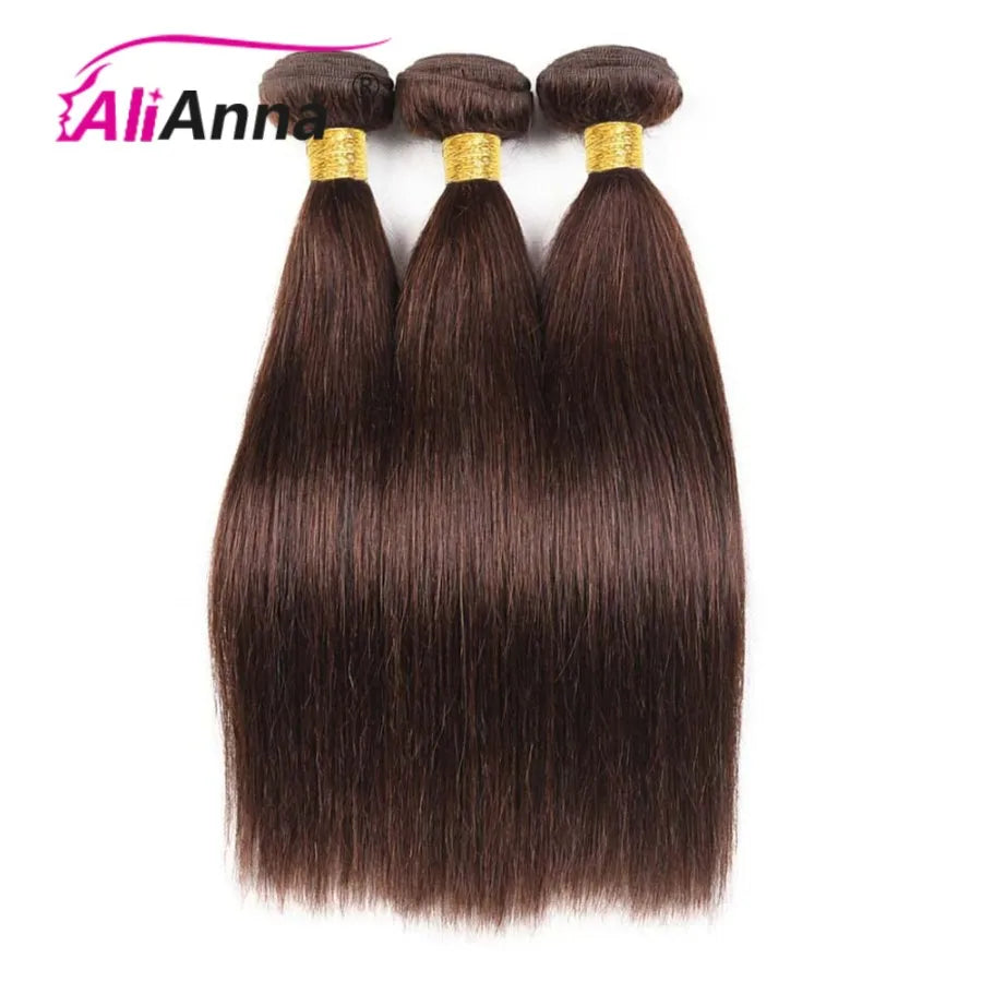 Chocolate Brown Bundles Human Hair Straight Human Hair Bundles Raw Hair Bundles #4 Colored Hair Bundles 1/3/4 Bundle Deals