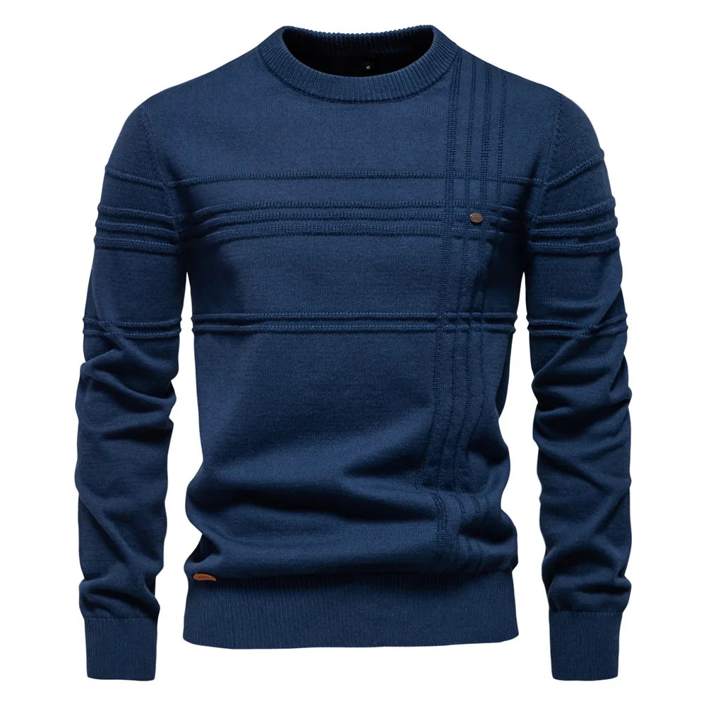 Autumn and Winter New Shi Crewneck Pullover High Quality Fashion Warm Men's Solid Color Sweater Man Clothes