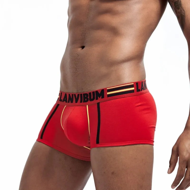 3PCS/LOT Male Cotton Underwear Men's Elasticity Boxers Breathable Underpants Comfort Cuecas Blue/White/Black/Red/Navy M L XL XXL