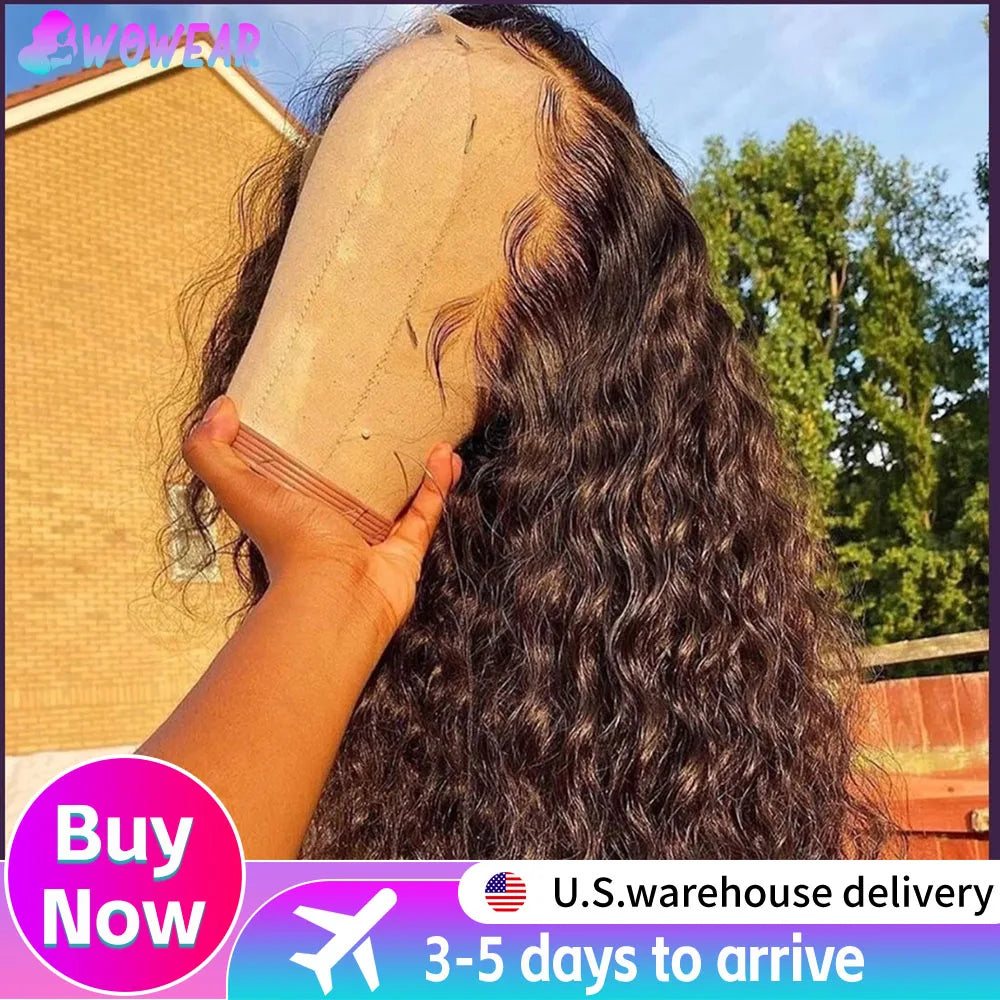 40 Inch HD Transparent Lace Front Human Hair Wigs Deep Wave  Wigs Remy Curly Human Hair Wig 13x4 13x6 Frontal Wigs