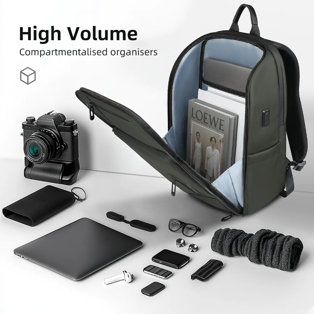 HK Business Men's Backpack 15.6 Inch Laptop Bag Waterproof Travel Backpack with USB Port Multifunctional Outdoor Hiking Backpack
