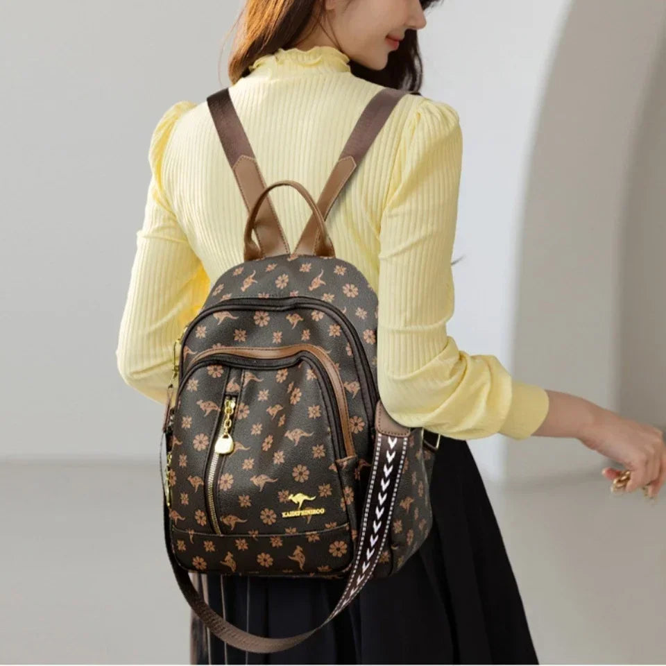 New Classical Fashion High Quality Soft Leather Travel Backpack Women Large Capacity Luxury Shoulder Bags School Bag Backpacks