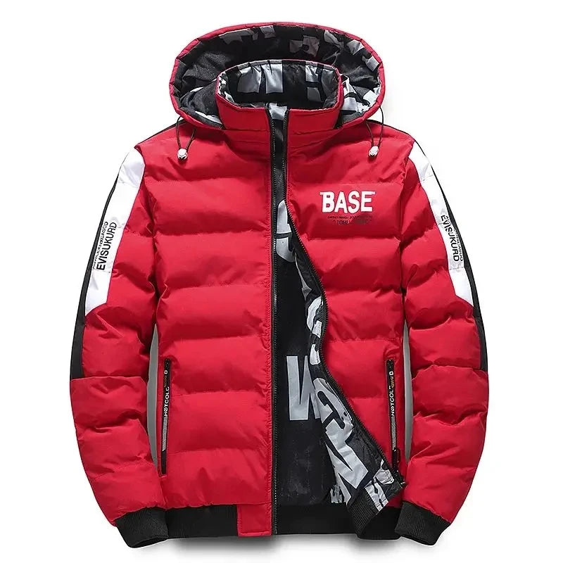 Men Autumn Winter Cotton Jacket Warm Comfortable Padded Thickened Down Jacket 2025 New Double-Sided Clothes Removable Cap M-5XL