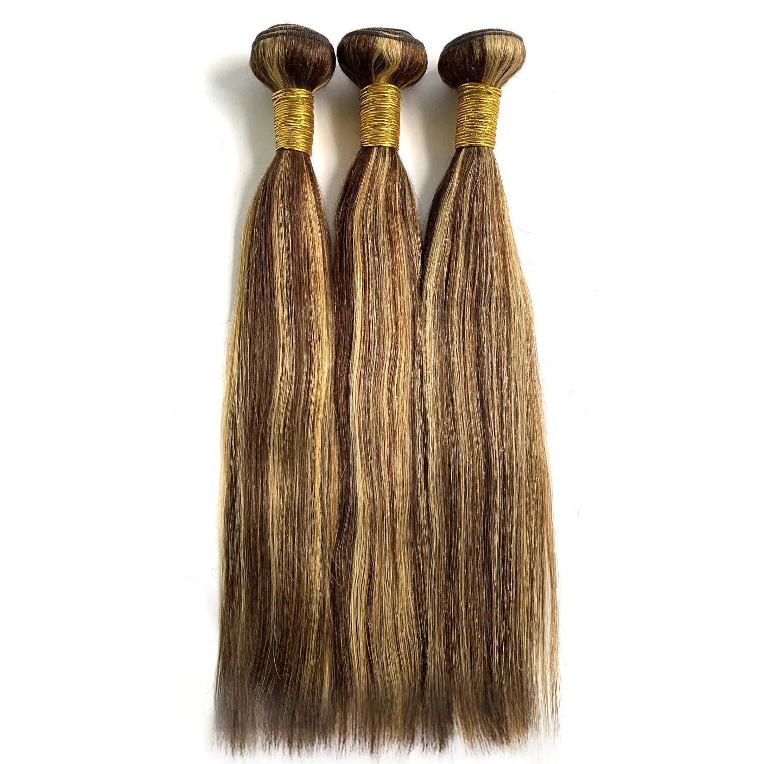 32 Inch P4/27 Straight Bundle Brazilian Hair For Women 100% Human Hair Weaves Highlight Brown Color Hair 1 3 4 Pcs Bundle Deals