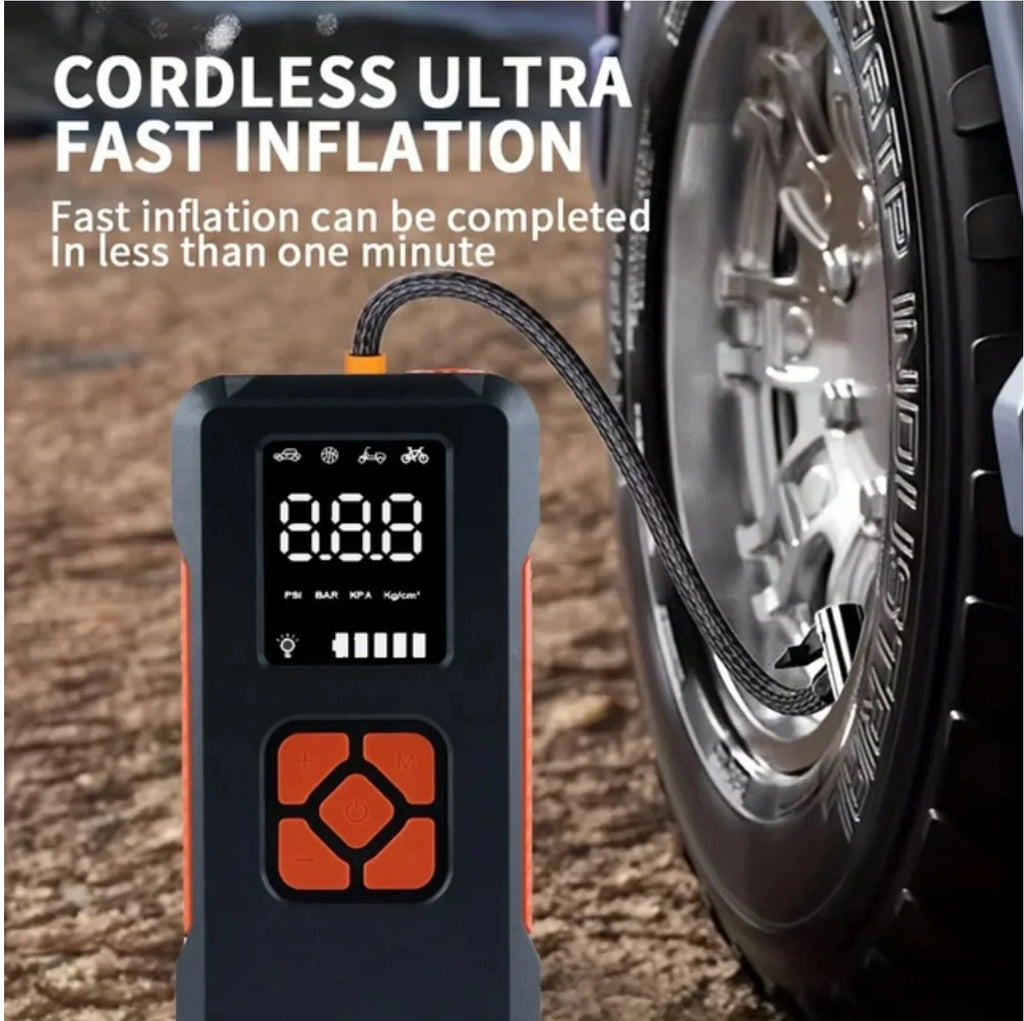 Car jump starter 10000mAh with 150PSI Air Pump Multifunctional Tire Inflator Power Bank Lighting for Car. Click the "More payment options in red colour below to pay securely with credit 💳 or debit card. You can also Buy with GPay