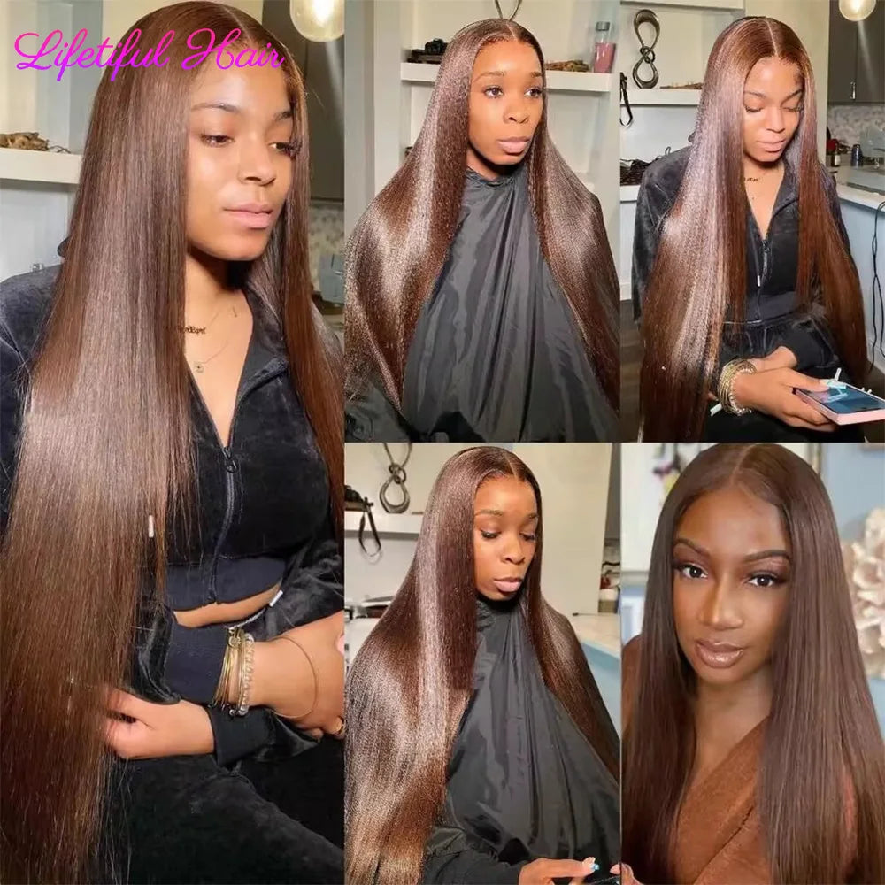 Chocolate Brown Bundles 100% Human Hair Extensions Brazilian Raw Human Hair Bundle Straight Hair Weave Bundles Remy Human Hair