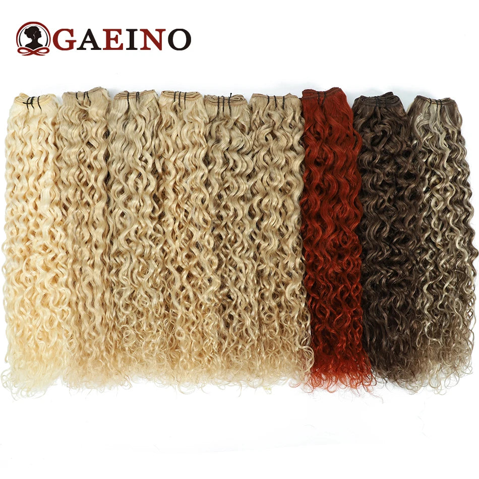 Water Wave Human Hair Weft Extension Dirty Blonde Curly Hair Sew In Weft Hair Extensions Double Weft Remy Hair Wet And Wavy 100G