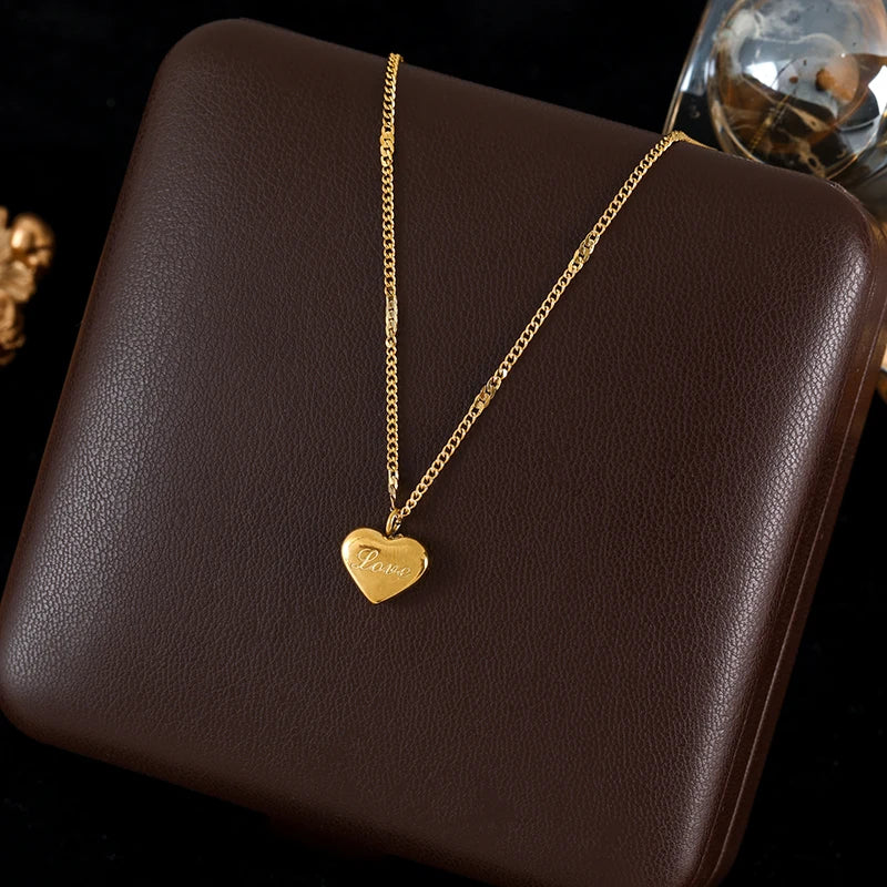 GANEMLY 316L Stainless Steel Eagle Phoenix Pendant Necklace For Women New Trendy 18K Gold Plated Neck Chain Waterproof Jewelry