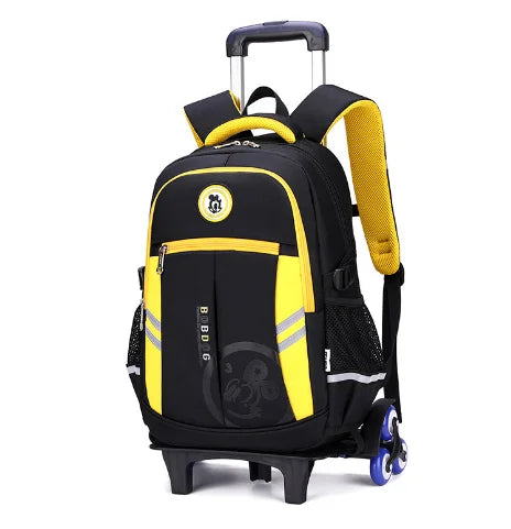 Children School Trolley Bags Wheeled Backpack for boys Schoolbags with wheels Travel Trolley Bags For boys Satchels 6 Wheels
