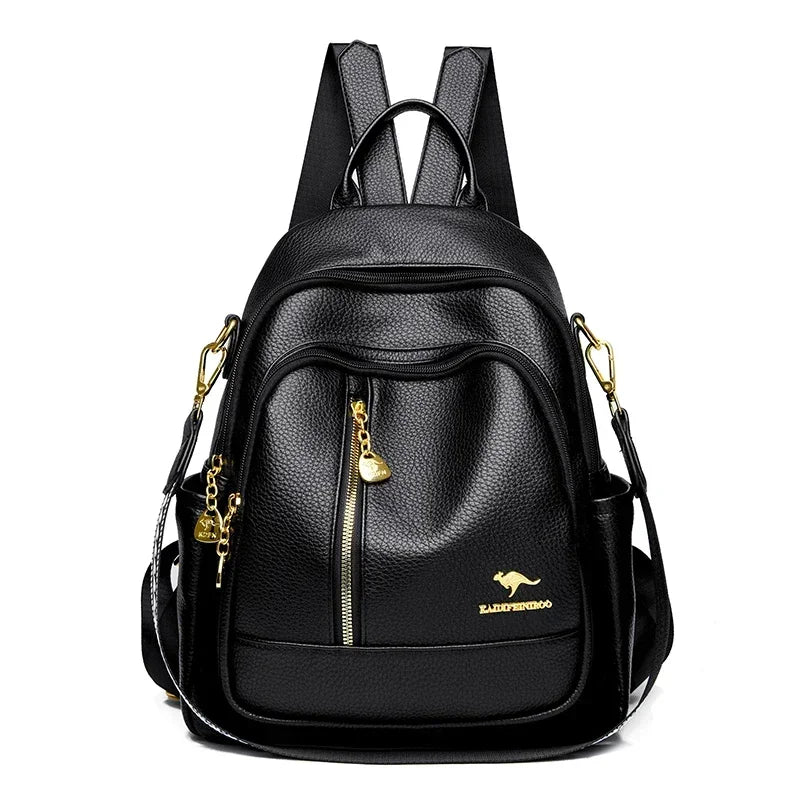 New Classical Fashion High Quality Soft Leather Travel Backpack Women Large Capacity Luxury Shoulder Bags School Bag Backpacks