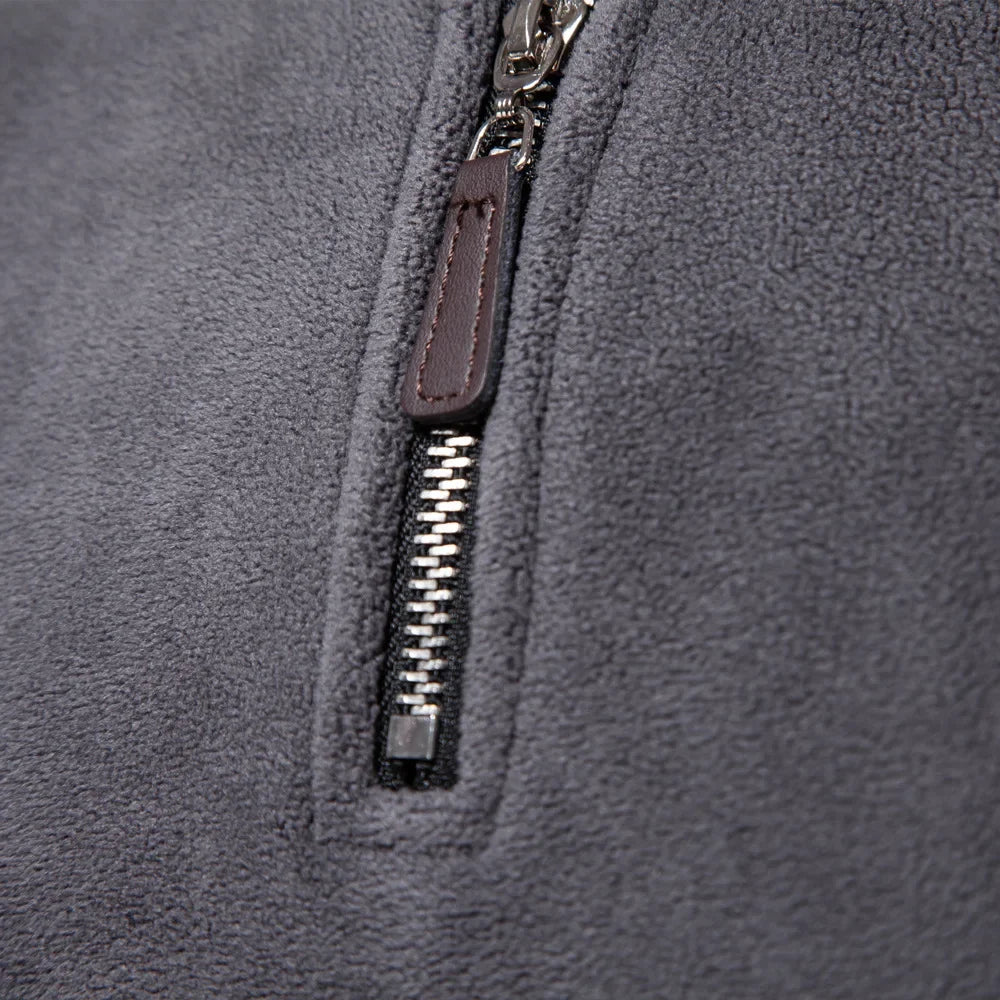 Autumn Winter Warm Pullover Men Casual Fleece Sweatshirts Sweater Male Zip Up Sweatshirt Stand Up Collar Blouse Tops Men Clothes