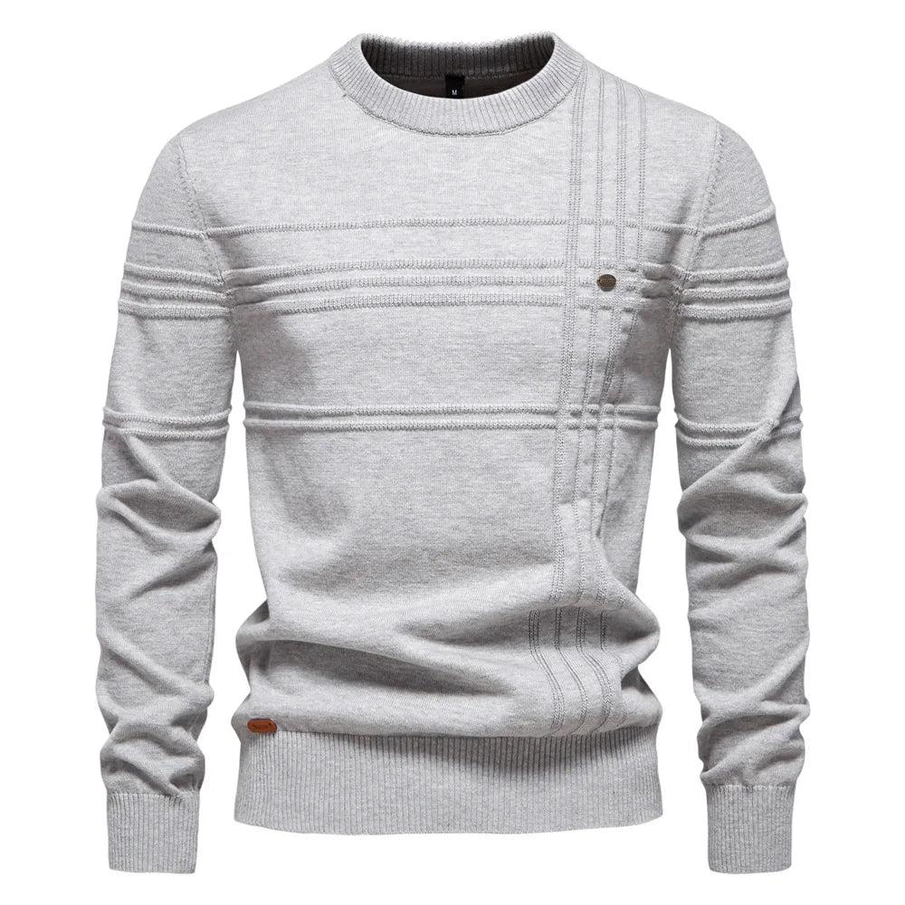 Autumn and Winter New Shi Crewneck Pullover High Quality Fashion Warm Men's Solid Color Sweater Man Clothes