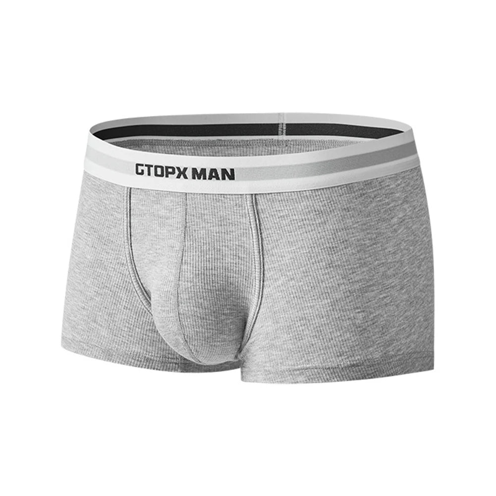 Fall Season Wear White Breathable Underwear Low Rise Sexy Briefs For Men Boxer Ribbed Briefs Low Rise Underwear