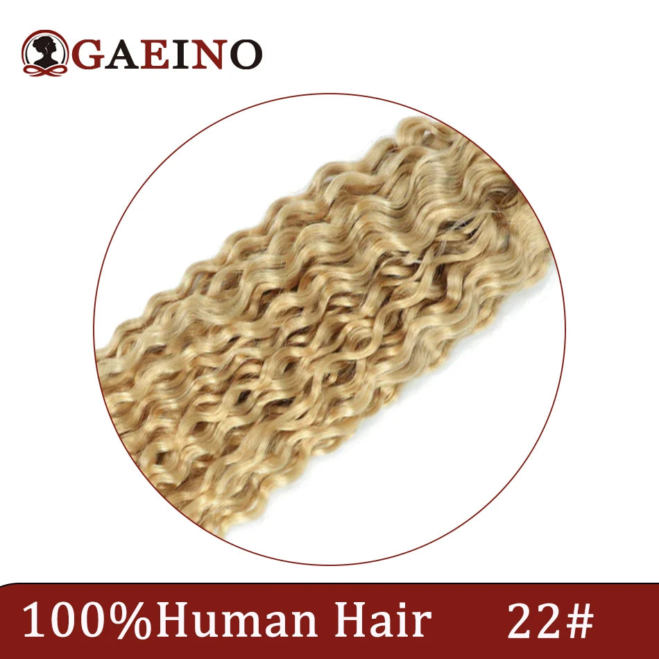 Water Wave Human Hair Weft Extension Dirty Blonde Curly Hair Sew In Weft Hair Extensions Double Weft Remy Hair Wet And Wavy 100G