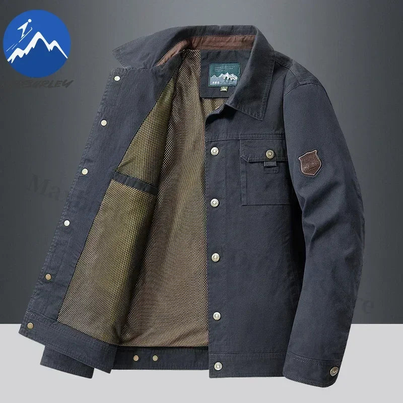 Cargo Jackets 2025 Autumn Men Casual Windbreaker Fashion Working Jacket Coat Male Baseball Jackets Camping Outerwear Man Clothes
