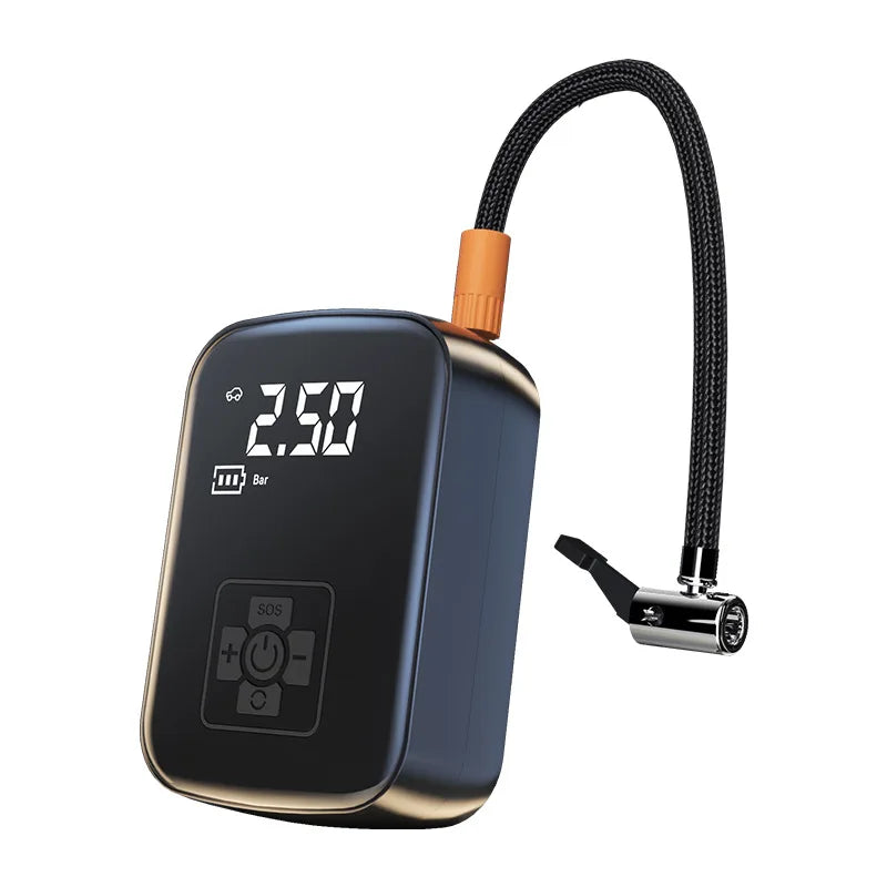 12V Car Tire Inflator Pump Portable Air Compressor - Cigarette Lighter Powered Only, Wired (Not for Power Bank/Home Use)