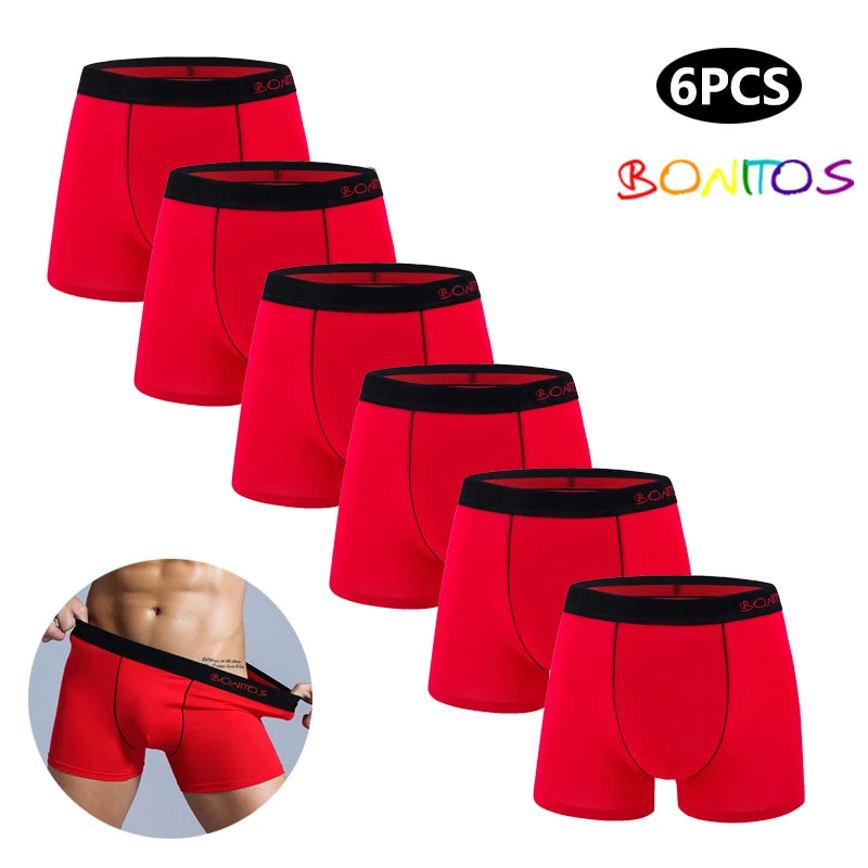 6pcs White Men Panties Cotton Boxers For Man Underwear Pack Brand Male Underpants Slip Sexy Trunks Gift Homme Boxer Shorts