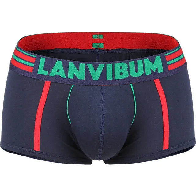 3PCS/LOT Male Cotton Underwear Men's Elasticity Boxers Breathable Underpants Comfort Cuecas Blue/White/Black/Red/Navy M L XL XXL