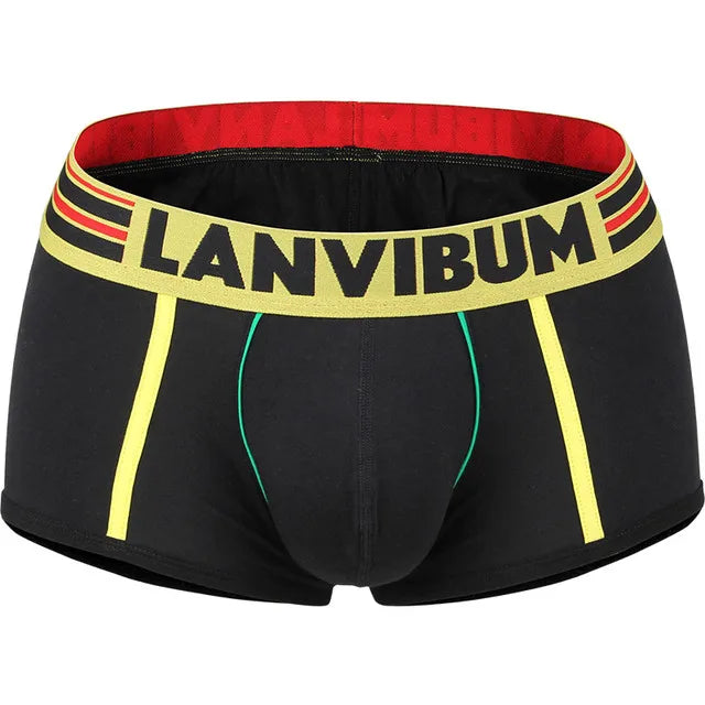 3PCS/LOT Male Cotton Underwear Men's Elasticity Boxers Breathable Underpants Comfort Cuecas Blue/White/Black/Red/Navy M L XL XXL