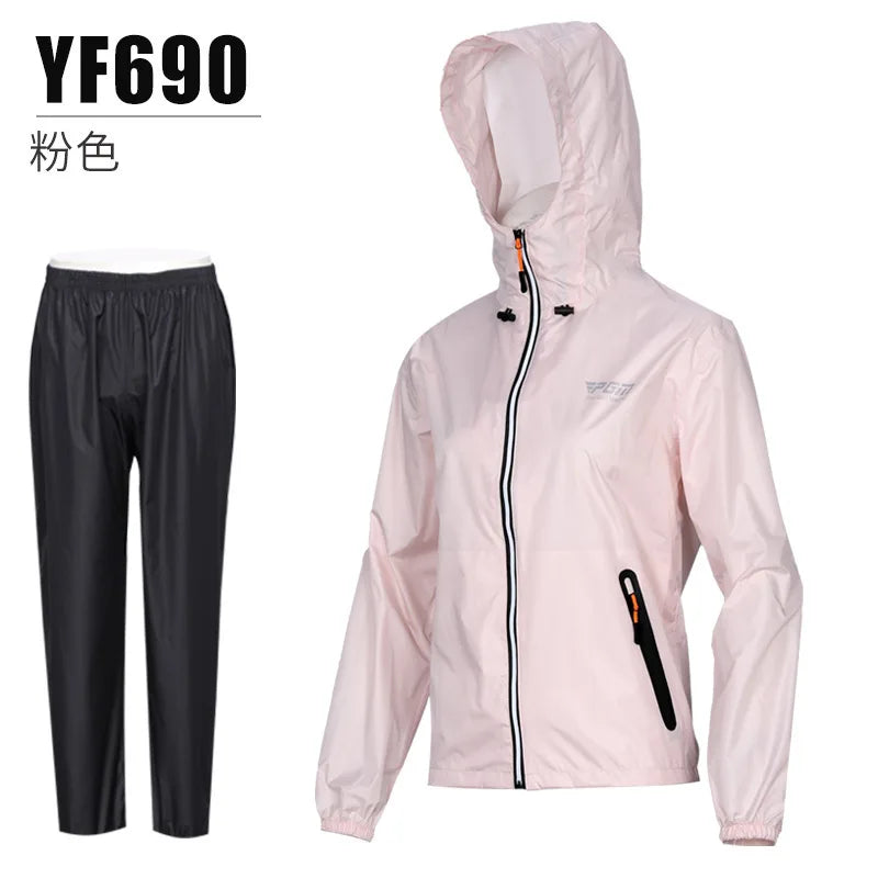 PGM Raincoat Rainpants Suit Unisex Full Body Rainstorm Prevention Jacket Women Men Hooded Split Raincoat Golf Long Pants