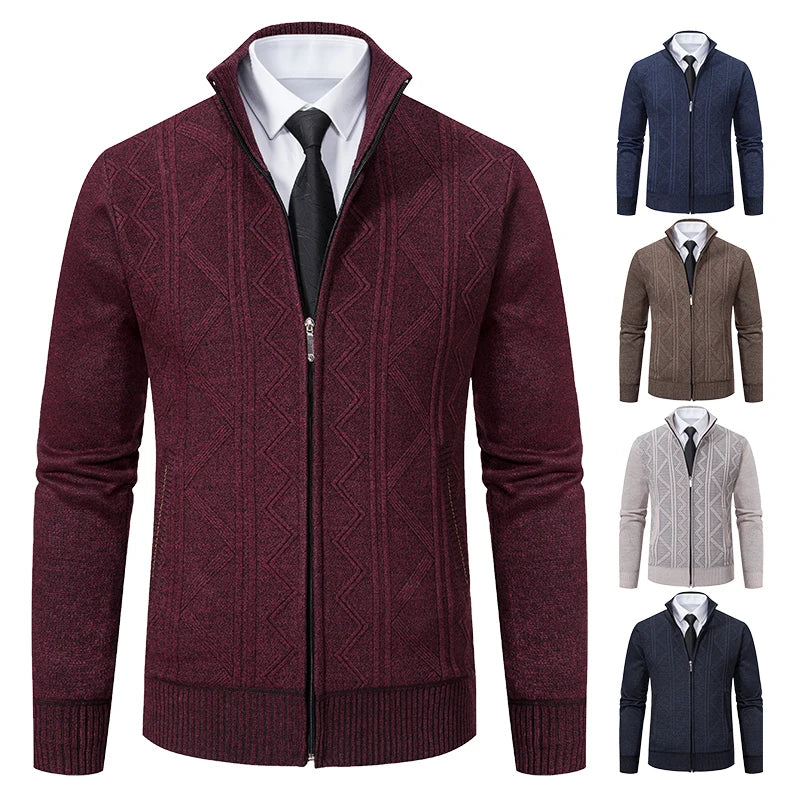 Man Knit Sweater Jacket Fleece Cardigan Amazon Men's Clothes Luxury Brown Jersey Casual Sweatshirts Warm Jumper Korean Coat