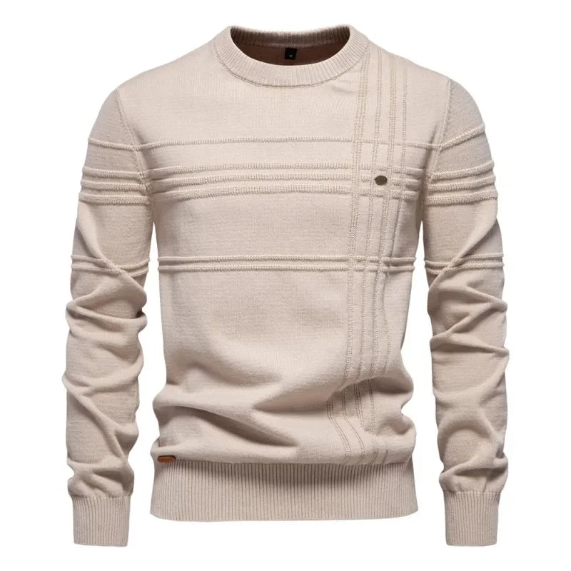 Autumn and Winter New Shi Crewneck Pullover High Quality Fashion Warm Men's Solid Color Sweater Man Clothes