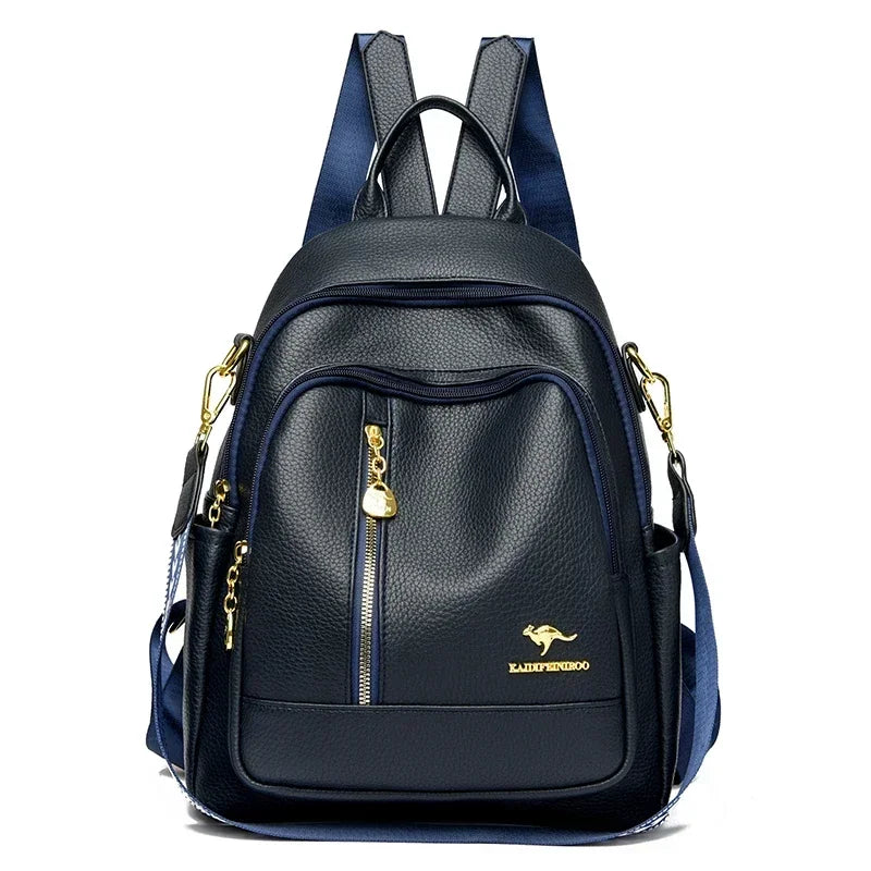 New Classical Fashion High Quality Soft Leather Travel Backpack Women Large Capacity Luxury Shoulder Bags School Bag Backpacks