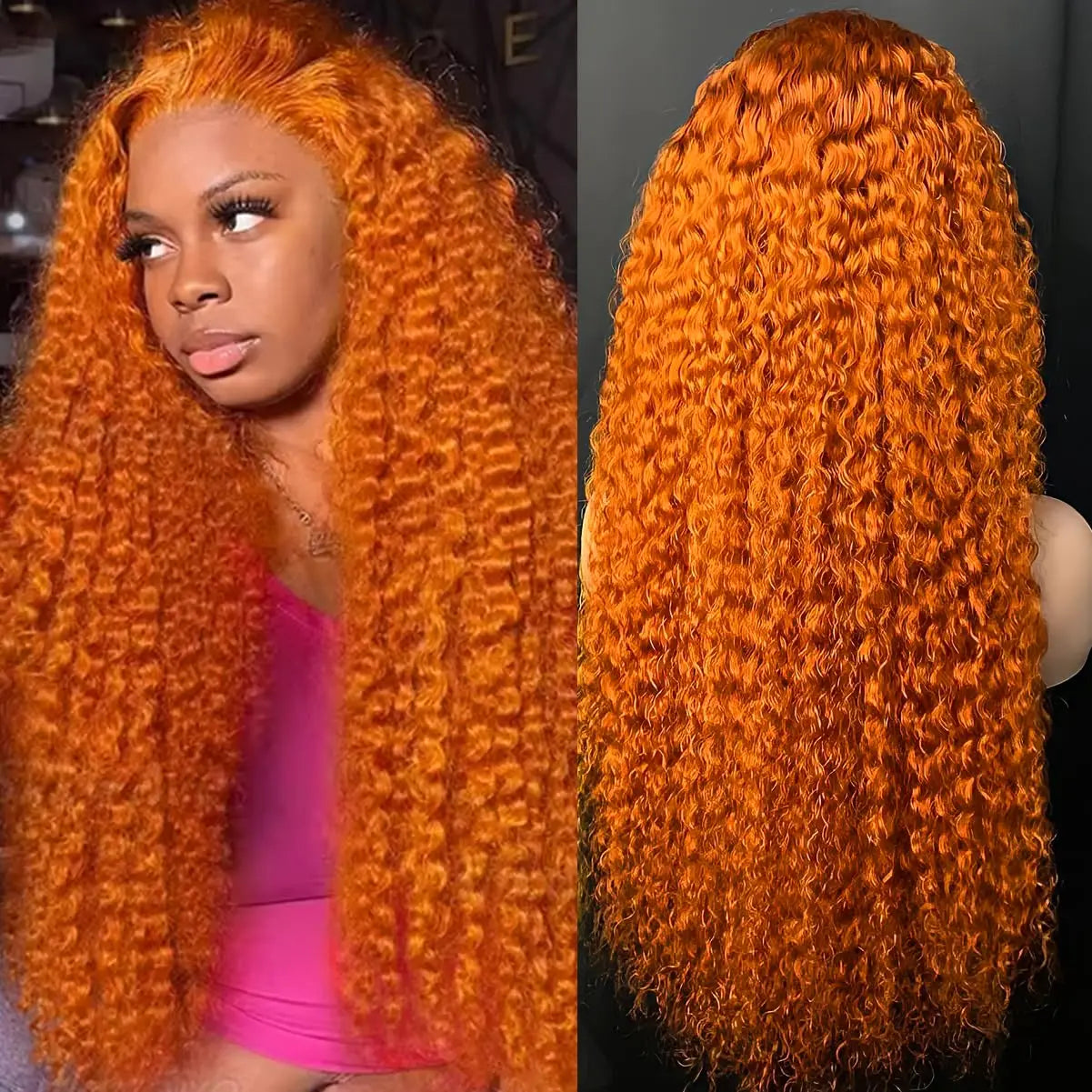 Nexora 350 Ginger Deep Wave Human Hair Wig 30 Inch 13x4 Lace Front  Wig Water Wave 13x6 Frontal For Women Curly Wigs Hd Lace