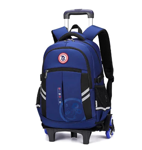Children School Trolley Bags Wheeled Backpack for boys Schoolbags with wheels Travel Trolley Bags For boys Satchels 6 Wheels