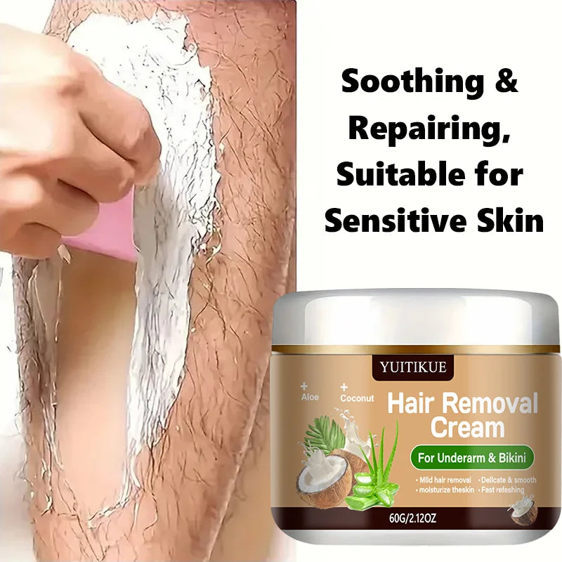 Yuitikue Underarm & Bikini Hair Removal Cream, 60g Aloe & Coconut Infused Hair Remover for Delicate & Smooth Skin, Moisturizing Click on the "More payment options" below in red colour to pay securely with credit/debit 💳
