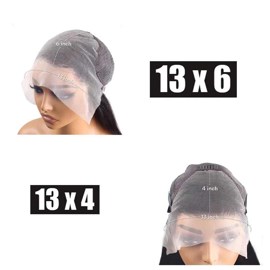 40 Inch HD Transparent Lace Front Human Hair Wigs Deep Wave  Wigs Remy Curly Human Hair Wig 13x4 13x6 Frontal Wigs