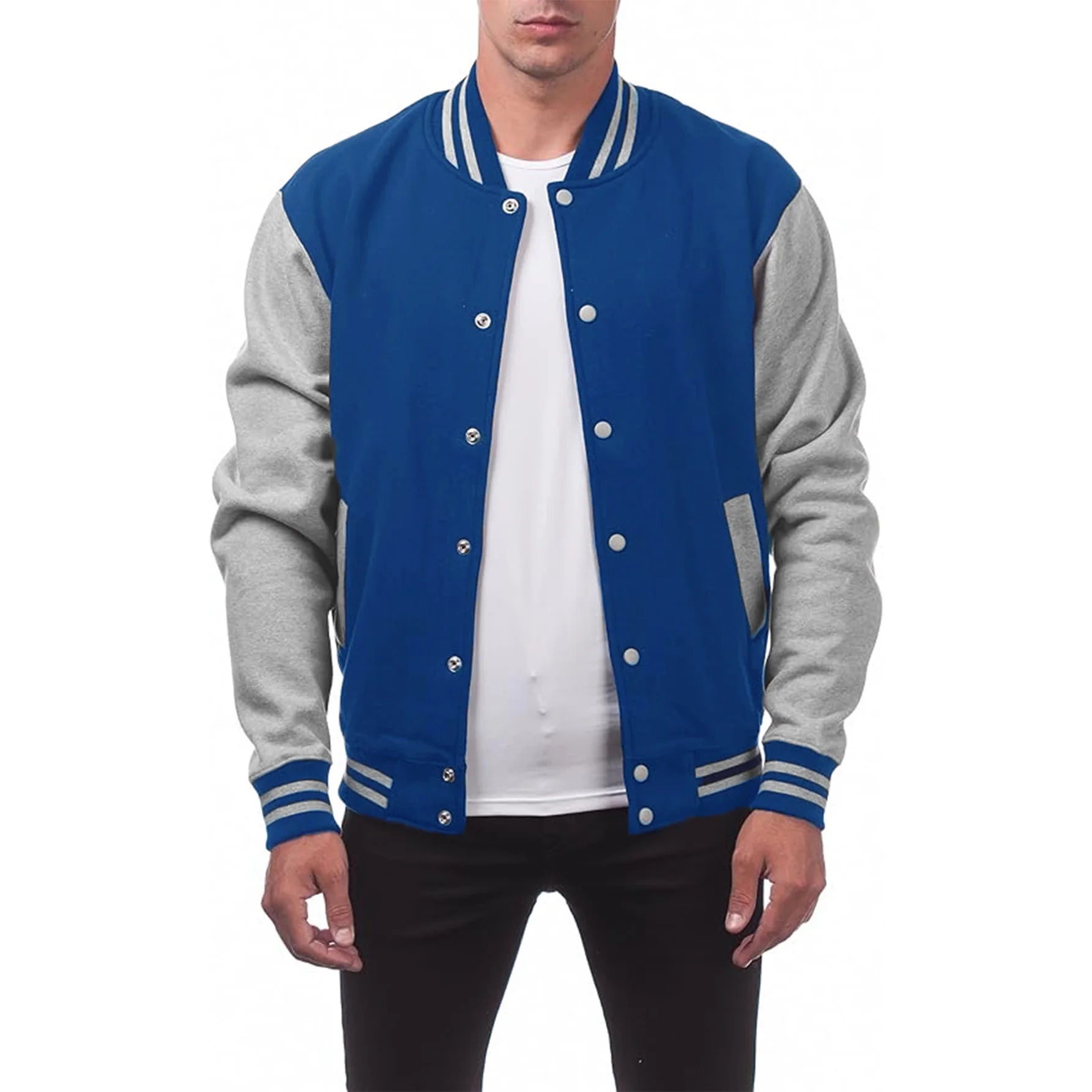 Black White Solid Color Jacket Loose Oversized Clothes Casual Men Baseball Clothes Personality Street Coat Warm Fleece Jackets