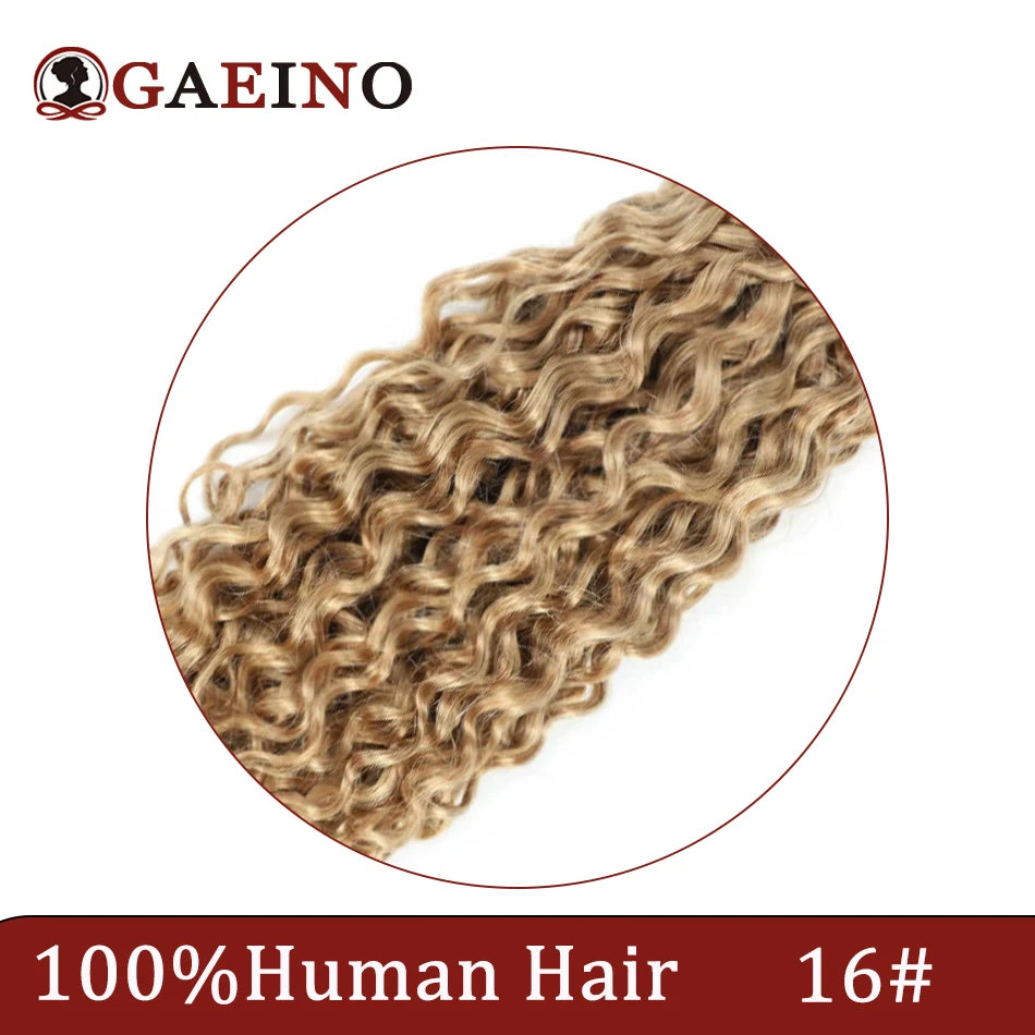 Water Wave Human Hair Weft Extension Dirty Blonde Curly Hair Sew In Weft Hair Extensions Double Weft Remy Hair Wet And Wavy 100G