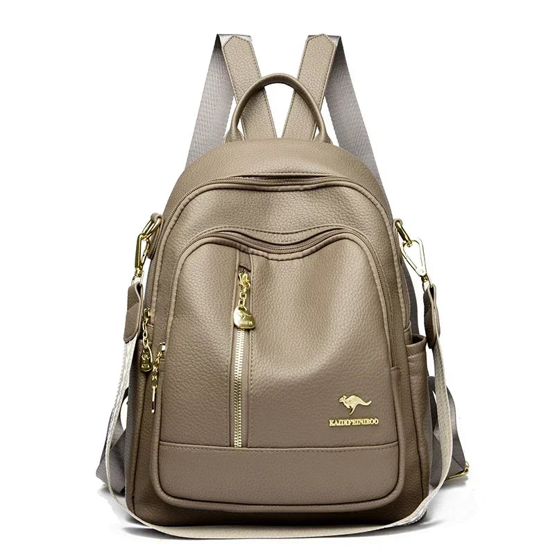 New Classical Fashion High Quality Soft Leather Travel Backpack Women Large Capacity Luxury Shoulder Bags School Bag Backpacks