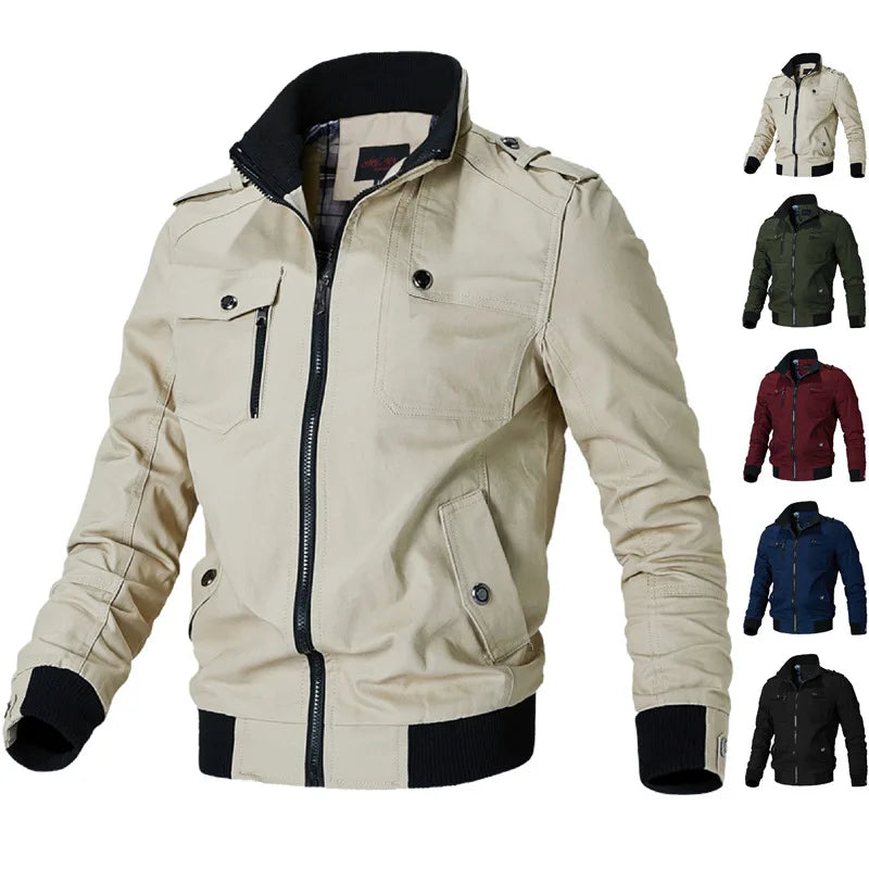 Autumn Winter Windbreaker Male Waterproof Field Jackets Hiking Camping Coat Casual Baseball Jacket Fishing Outerwear Man Clothes