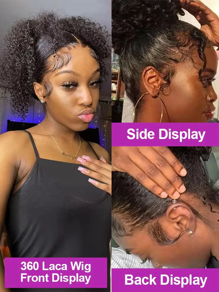 40 Inch HD Transparent Lace Front Human Hair Wigs Deep Wave  Wigs Remy Curly Human Hair Wig 13x4 13x6 Frontal Wigs