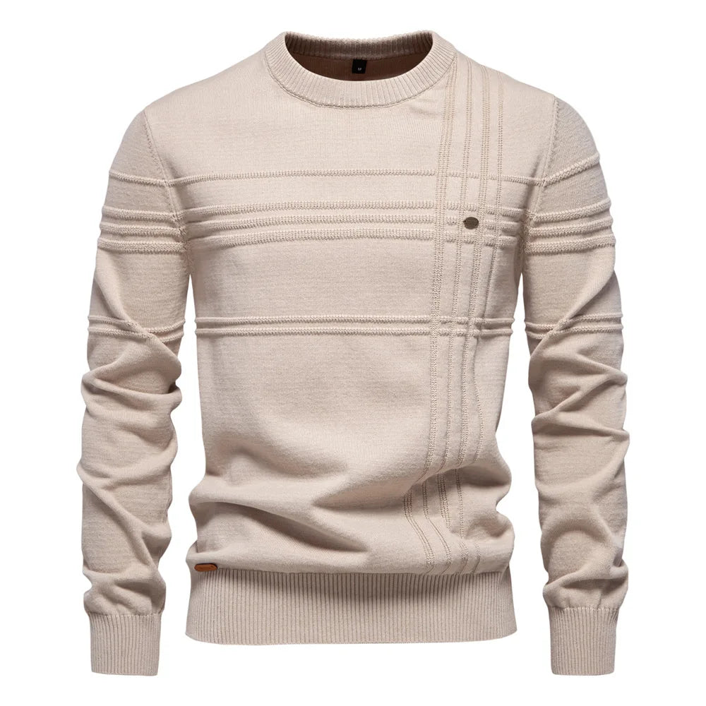 Autumn and Winter New Shi Crewneck Pullover High Quality Fashion Warm Men's Solid Color Sweater Man Clothes