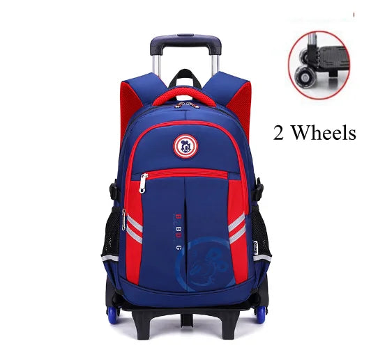 Children School Trolley Bags Wheeled Backpack for boys Schoolbags with wheels Travel Trolley Bags For boys Satchels 6 Wheels