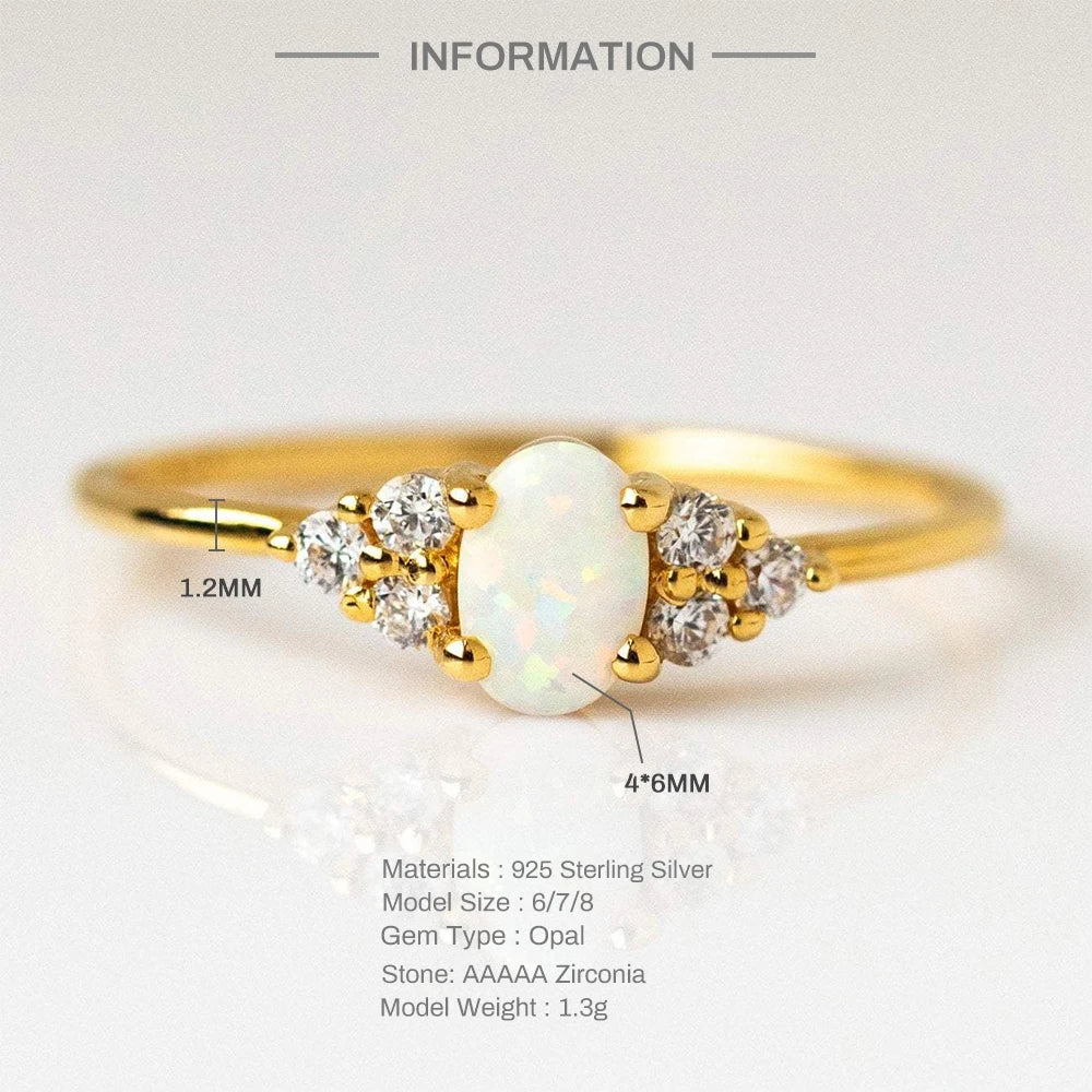 ROXI Anillo Plata S925 Sterling Silver Microinlaid Crystal Opal Women's Wedding Ring 18k Gold Plated Finger Rings 6 7 8 Size