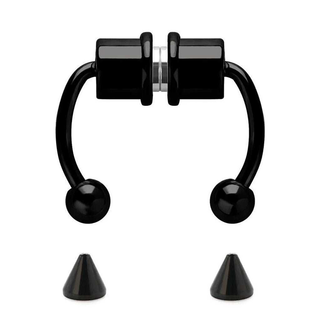 2Pcs or 5Pcs Magnet Nose Ring Stainless Steel Horseshoe Ring Nose Clip Non-pierced Nose Hoop Magnetic Nose Nail piercing nariz