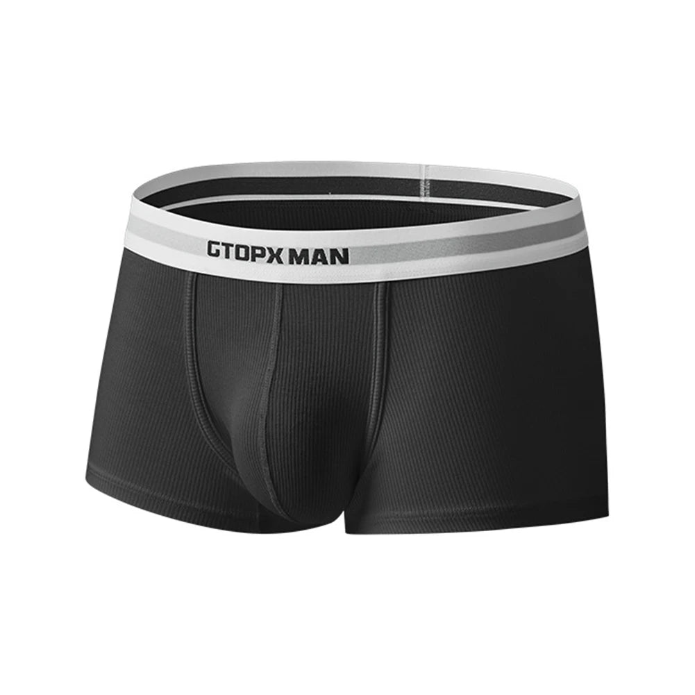 Fall Season Wear White Breathable Underwear Low Rise Sexy Briefs For Men Boxer Ribbed Briefs Low Rise Underwear