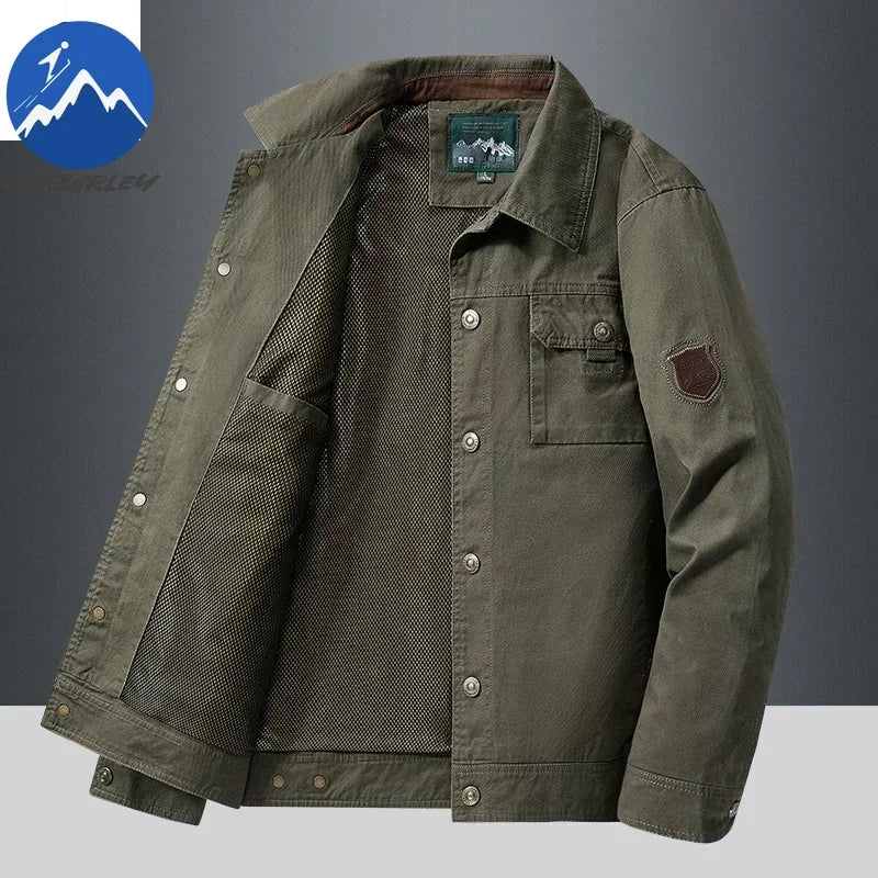Cargo Jackets 2025 Autumn Men Casual Windbreaker Fashion Working Jacket Coat Male Baseball Jackets Camping Outerwear Man Clothes