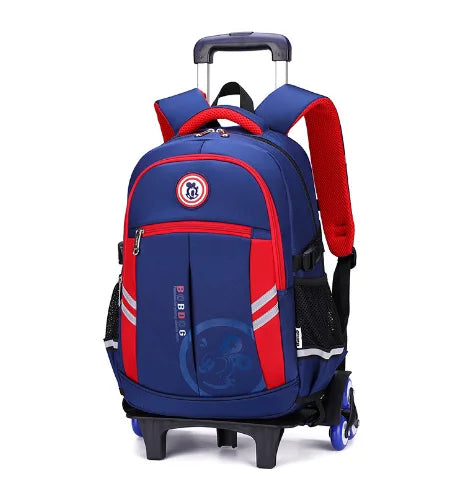 Children School Trolley Bags Wheeled Backpack for boys Schoolbags with wheels Travel Trolley Bags For boys Satchels 6 Wheels